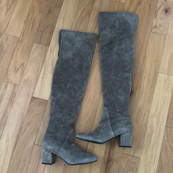 Vero Cuoio | Gray | over-the-knee suede boots |  size 6/36.5| Barney’s New York - Picture 1 of 5